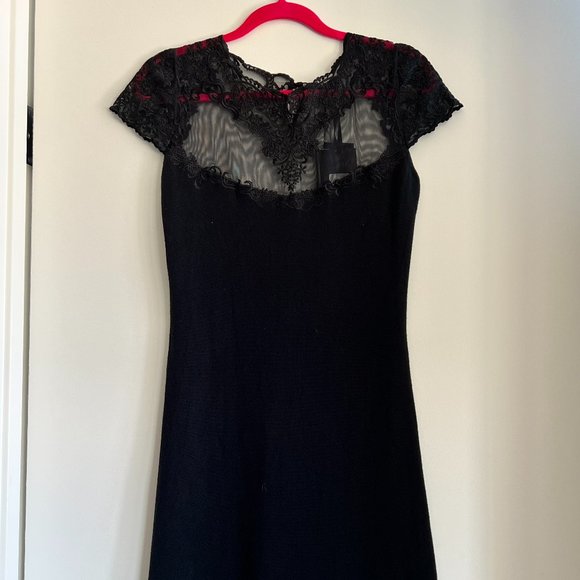 Leo Guy Black Lace Knit Dress - Picture 1 of 4